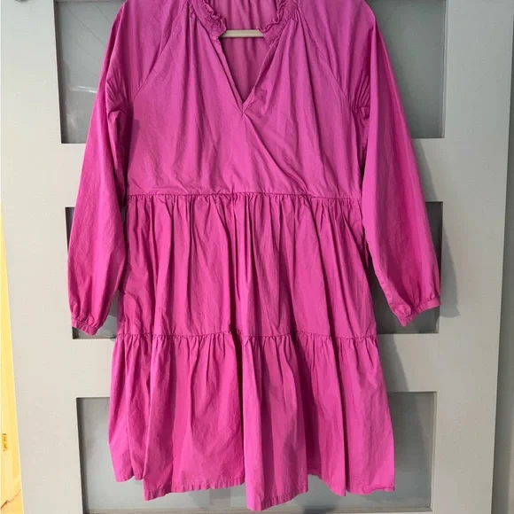 J. Crew Fuchsia Long Sleeve Dress - Picture 3 of 3